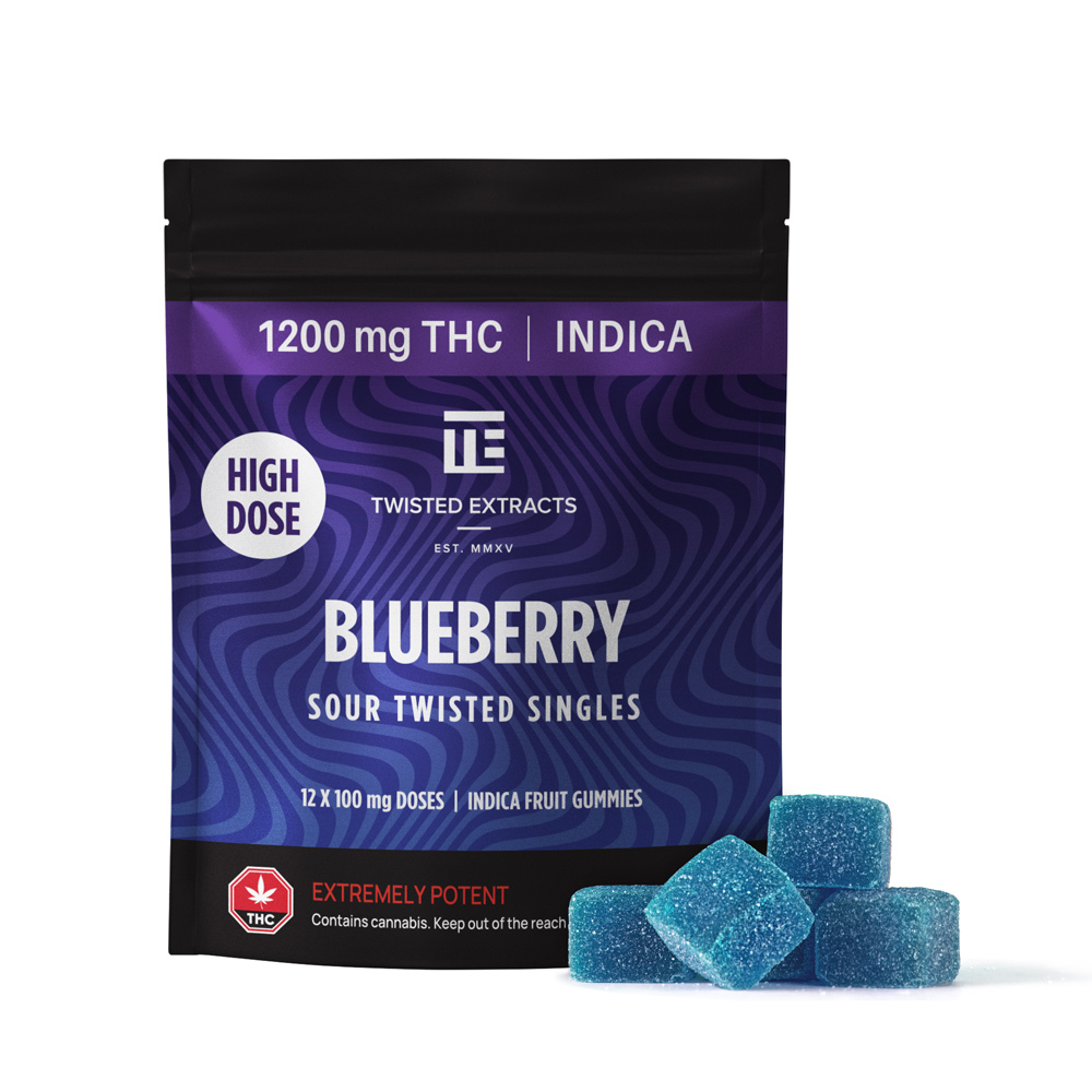 Indica Blueberry High Dose Twisted Singles (1200 mg THC)