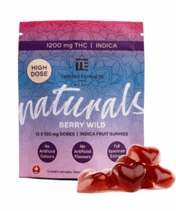 Berry Wild High Dose Twisted Naturals Gummies (1200mg THC, Indica)