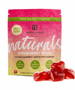 Strawberry Spritz High Dose Twisted Naturals Gummies (1200mg THC, Sativa)